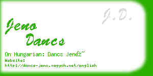 jeno dancs business card